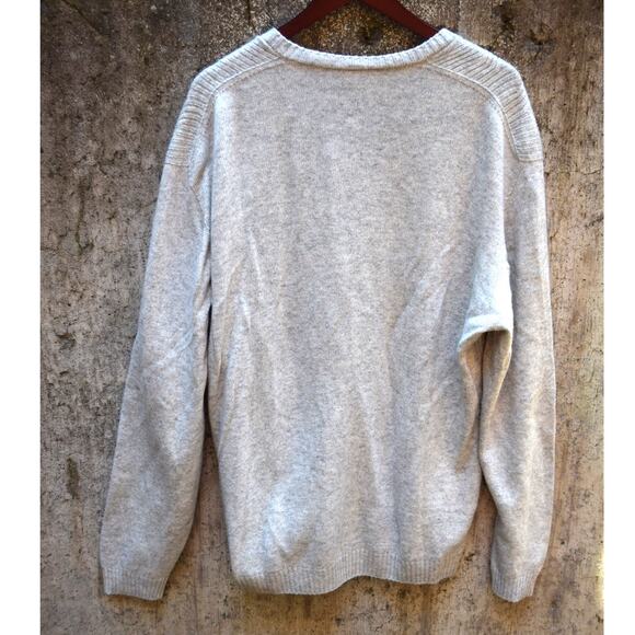 Lacoste Beige V-Neck Cable Knit Wool Blend Sweater Size 42 (M) - Picture 3 of 3